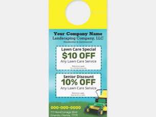Hot Deals! Lawncare Landscaping Grass Cutting Door Hanger