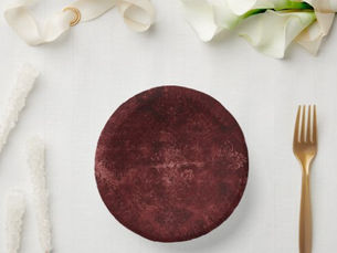 Top 10! Velvety Henna Damask | Red Distressed Grunge Paper Bowls