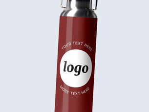 Best Deals! Logo Text Business Promotional Branding Dark Red Water Bottle