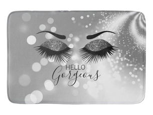Best Price! Hello Gorgeous Silver Glitter Eyes Bath Mat
