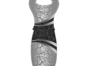 Hot Review! Elegant Black & Silver Gray Floral Damasks Pattern Wine Bag