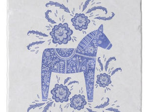 Top 10! Swedish Dala Horse Blue and White Trivet