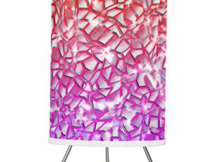 Big Deals! Rough mosaic orange to red and lilac, and sparkle  tripod lamp