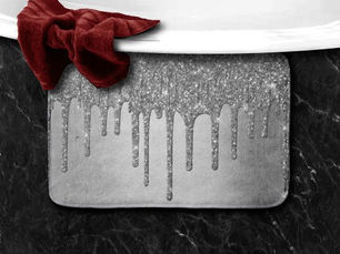 Hot Review! Dripping Silvery Glitter | Platinum Faux Metallic Bath Mat