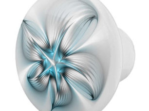 Hot Deals! Floral Elegance Modern Abstract Blue Fractal Art Ceramic Knob