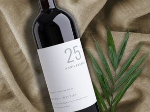 Hot Deals! Minimal Bold Dusky Blue Any Year Anniversary Wine Label