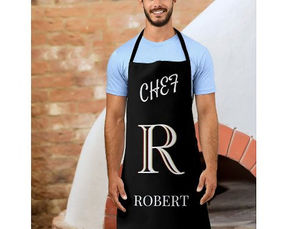 Hot Review! Chef Black and White Custom Monogram and Name  Apron