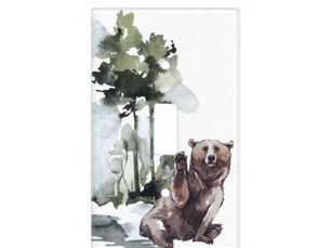 Top 10! Bear Forest Watercolor Cabin Light Switch Cover