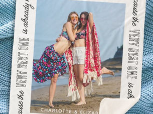 Best Price! Modern Chic Best Friends Besties BFF Custom Photo  Sherpa Blanket