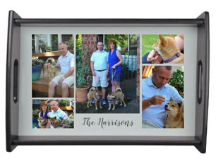 Big Deals! Modern Custom 5 Photo Family Collage Serving Tray