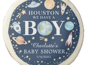 Hot Deals! Outer Space Boys Baby Shower Favor Sugar Cookie