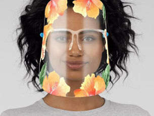 Hot Review! Tropical Floral Modern Hibiscus Personalized Name Face Shield