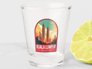 Top 5! Kuala Lumpur Malaysia Travel Art Vintage Shot Glass
