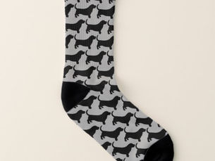 Review Basset Hound Dog Breed Silhouettes Pattern Socks