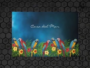 Best Price! Navy blue parrots summer house name doormat