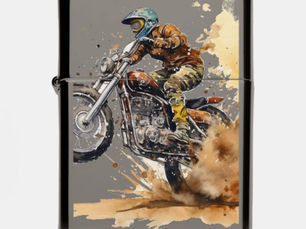 Hot Review! Motocross Racing Action Graphic Zippo Lighter
