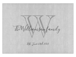 Hot Review! Rustic Monogram + Family Name Date Cool Stylish  Cutting Board