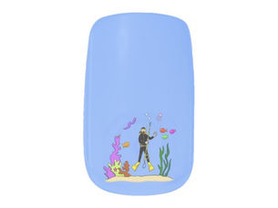 Top 5! Funny scuba diver and fish sea creatures cartoon minx nail art