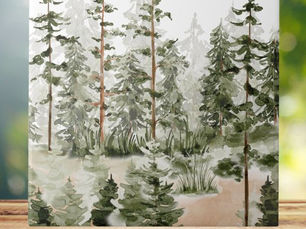 Best Deals! Watercolor Rustic Green Forest Ceramic Tile