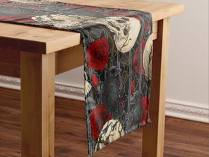 Best Deals! Raven's secret. Dark and moody gothic illustration Short Table Runner