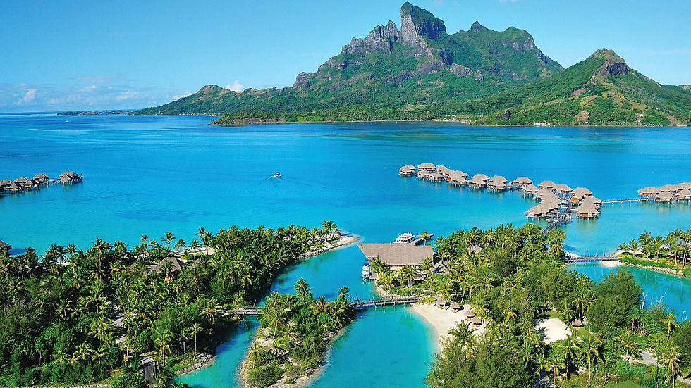 vue aérienne de l'hotel four season bora bora 