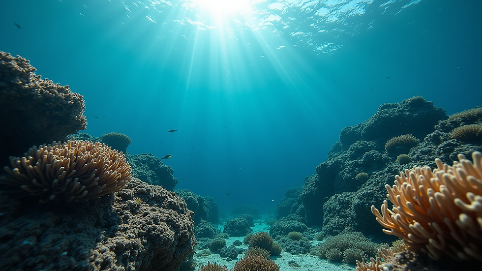 Vue en plongée sous-marine d’un récif corallien en Polynésie
