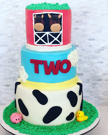 Custom Farm Themed Tiered Cake