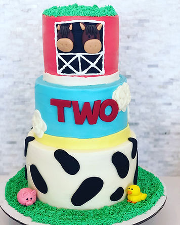 Custom Farm Themed Tiered Cake