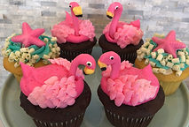 Flamingo and Starfish Cupcakes