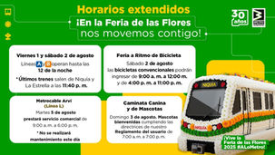 Horarios extendidos del Metro en Feria de Flores