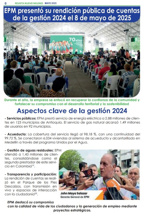 EPM Presentó su Rendición Pública de cuentas de la Gestión de 2024.