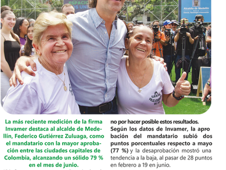 Alcalde de Medellin Federico Gutiérrez Aprobación del 79% en el País