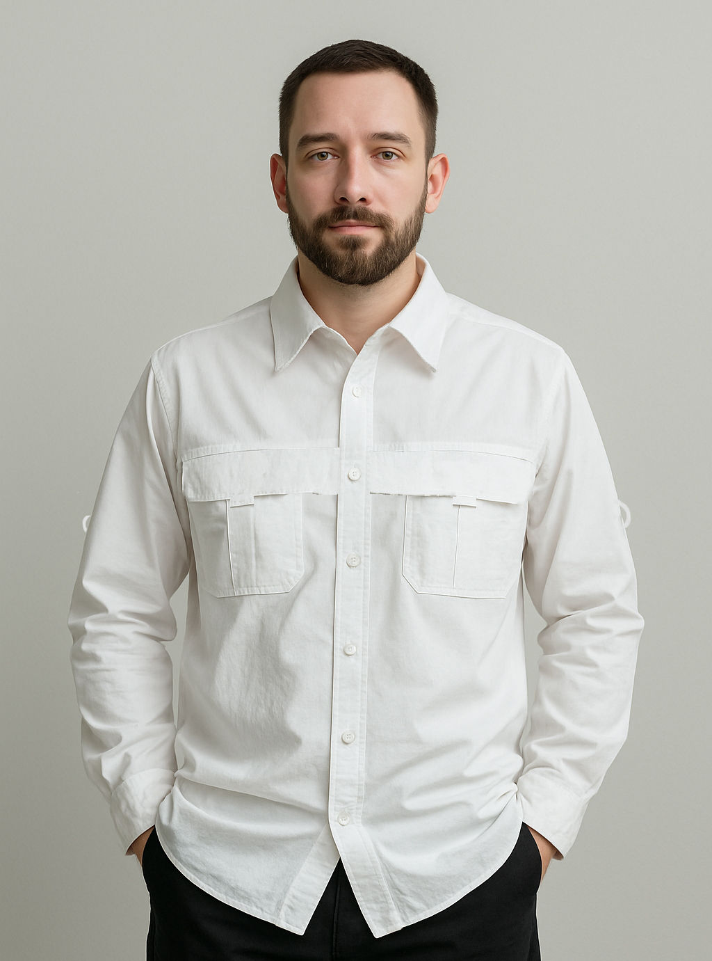 Camisa Columbia color blanco