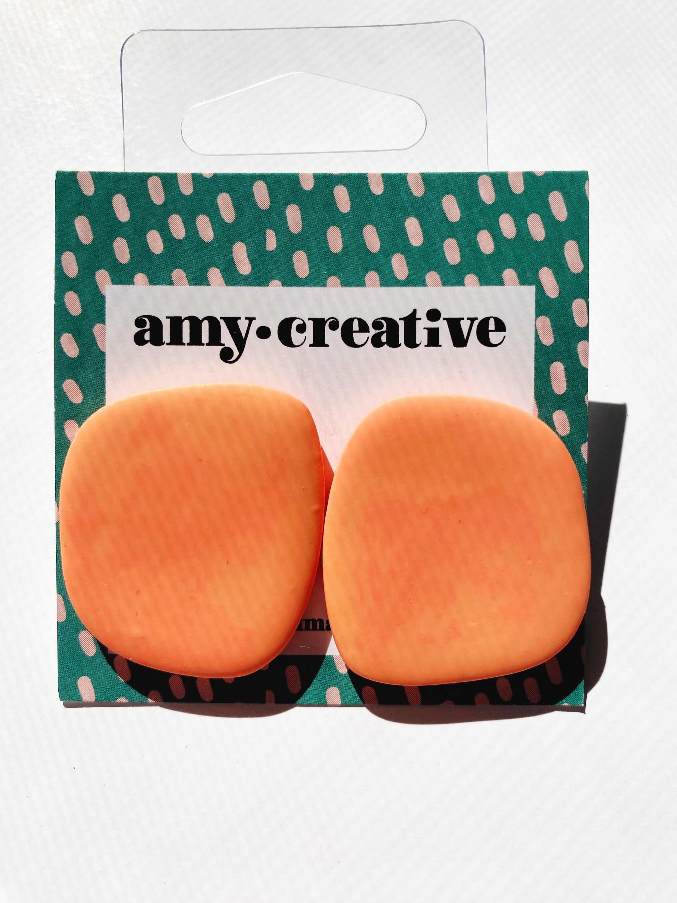 Small Organic Statement Stud Orange Swirl