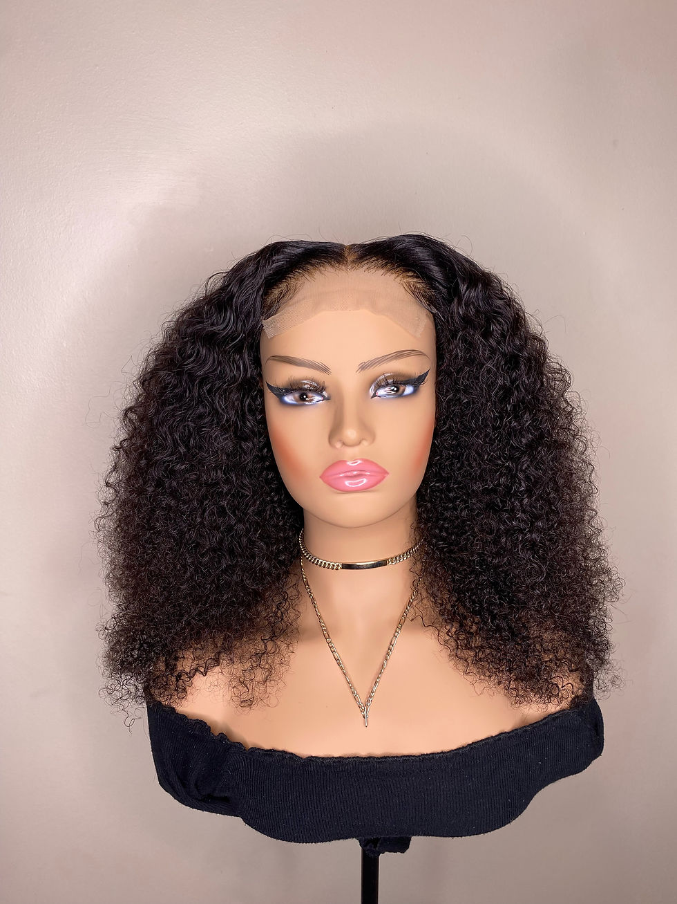 Thumbnail: Kinky Curly Wig - 20" - 5x5 Transparent Lace - SIZE MEDIUM