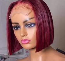 Thumbnail: Burgundy Straight Bob Wig - 4x4, 5x5, 13x4, 13x6 (different length)