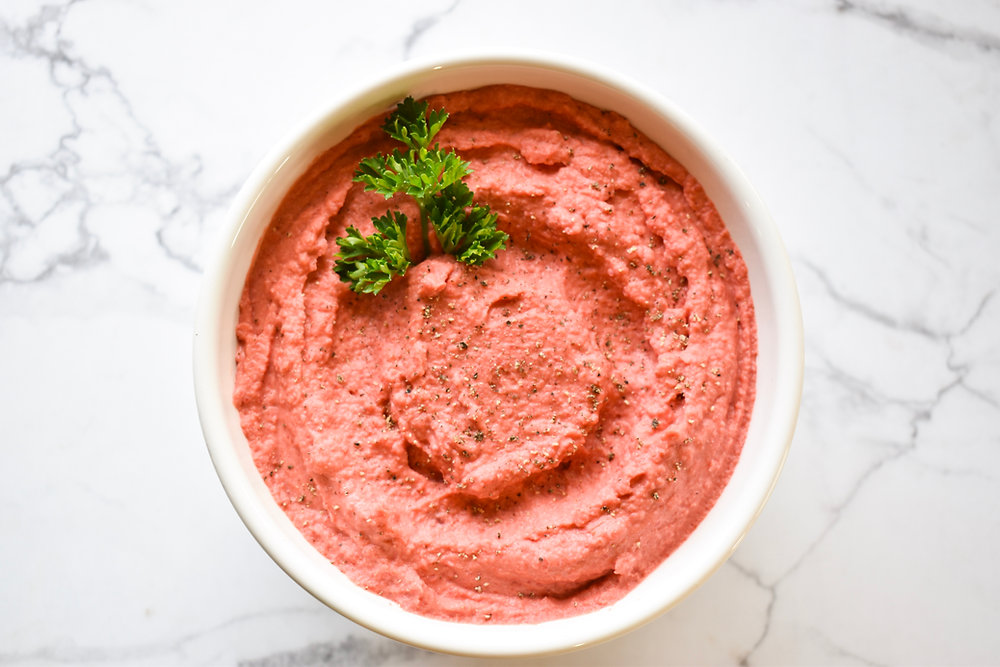 Roasted Garlic & Beet Hummus