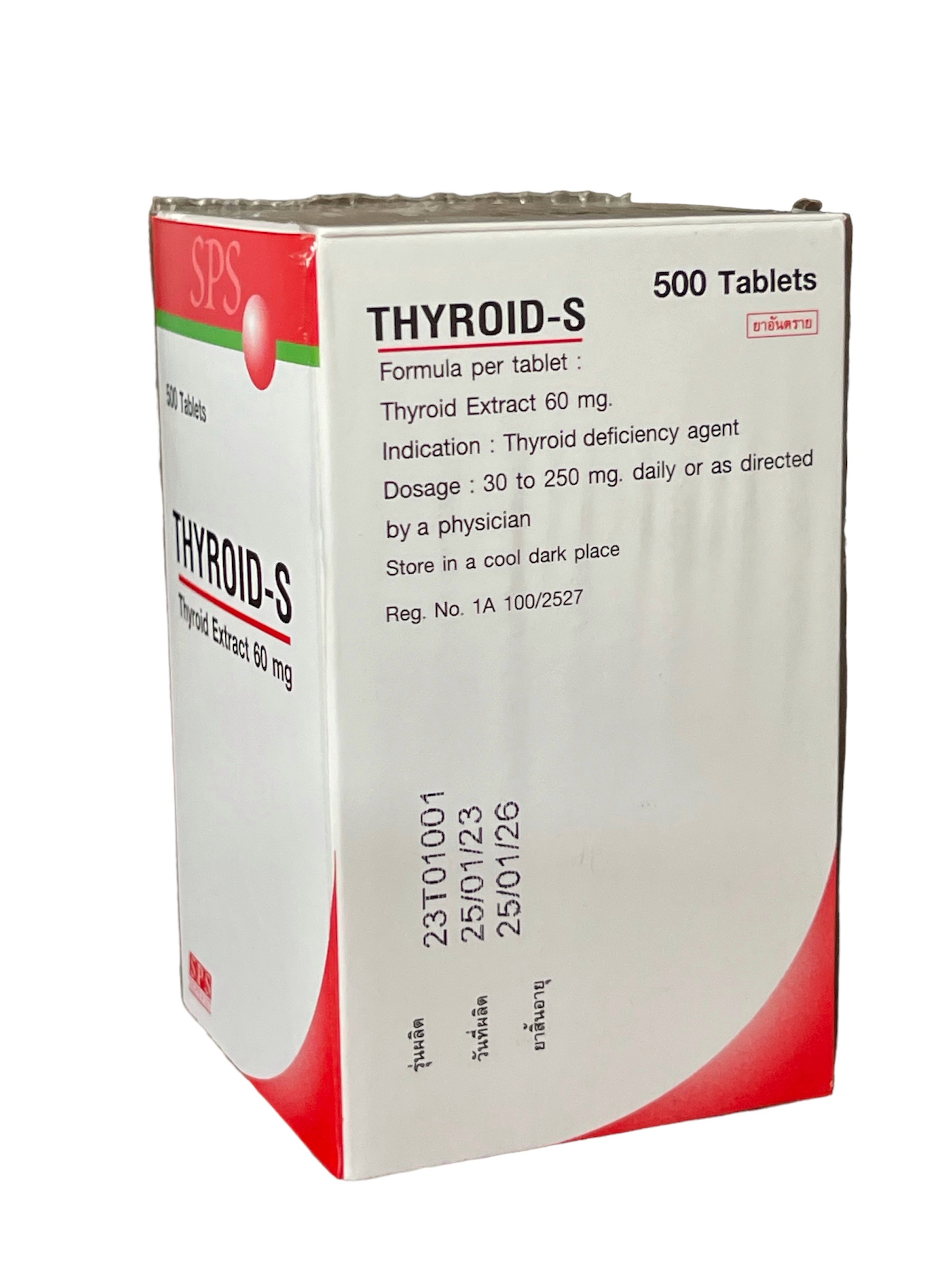 THYROID-S thyroid extract 500 Tablets Expiry Date over 2026.