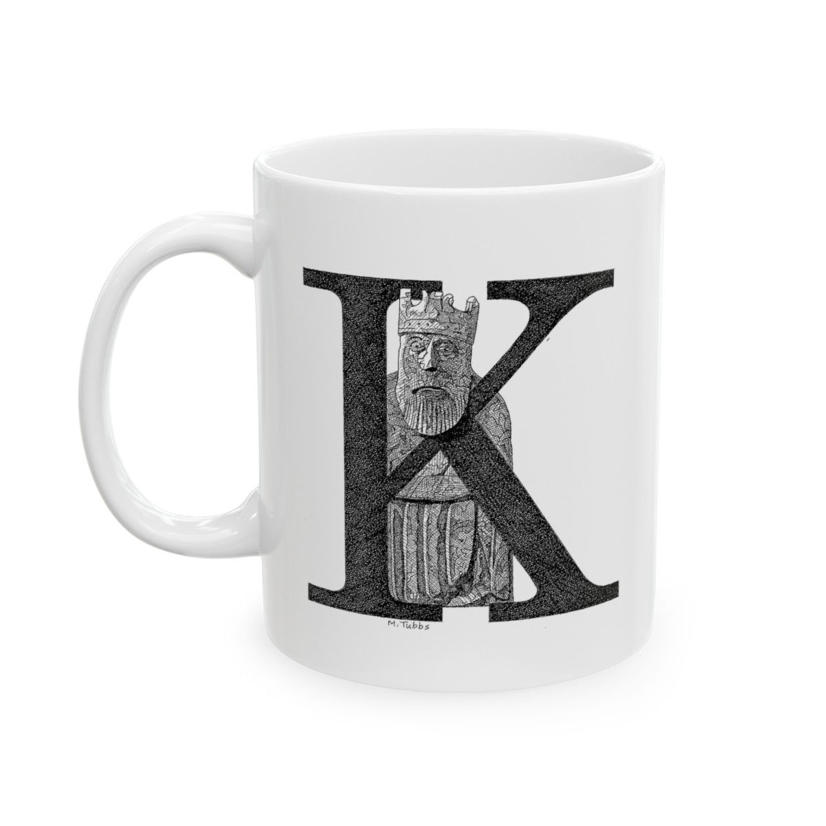 Illustrated Letter K Ceramic Mug, 11oz.
