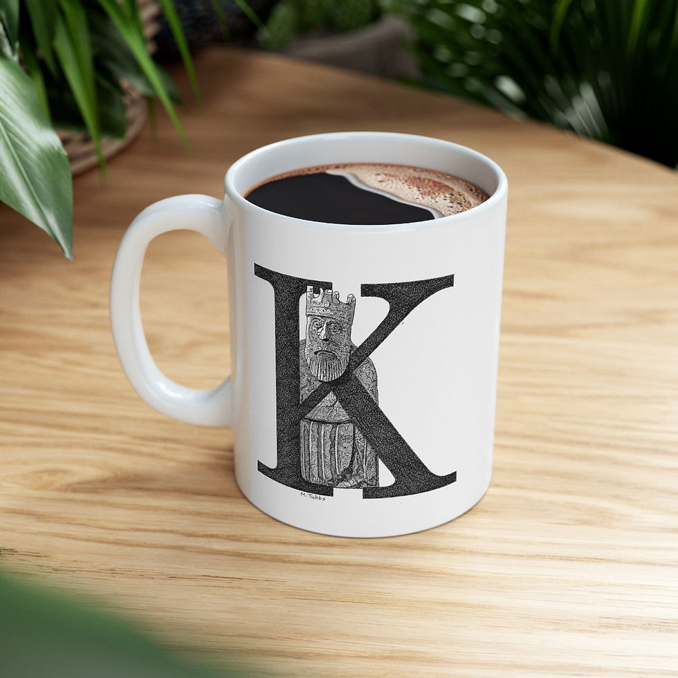 Thumbnail: Illustrated Letter K Ceramic Mug, 11oz.