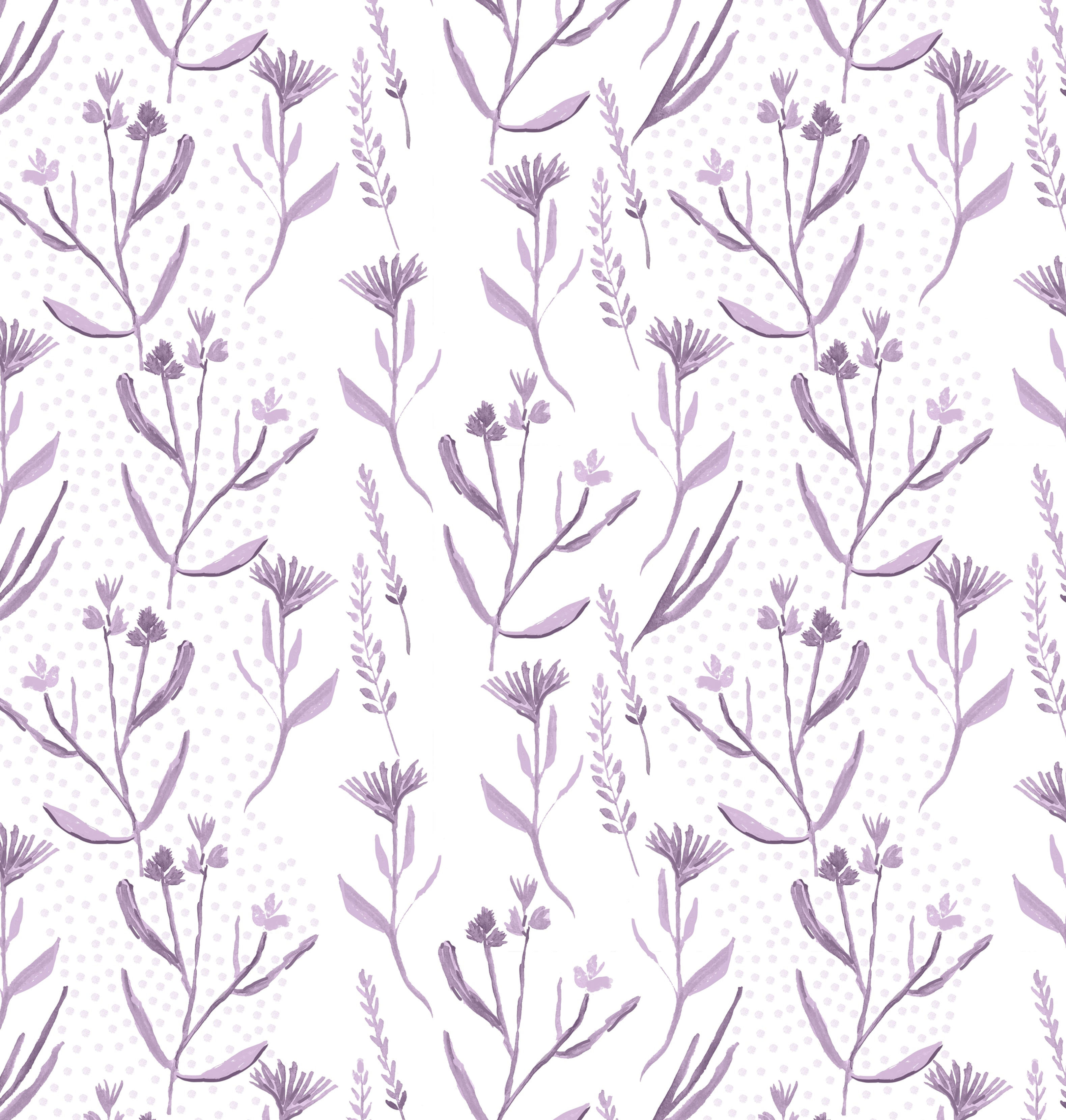 Textiles by SMITH - Iris Purple Print Wallpaper