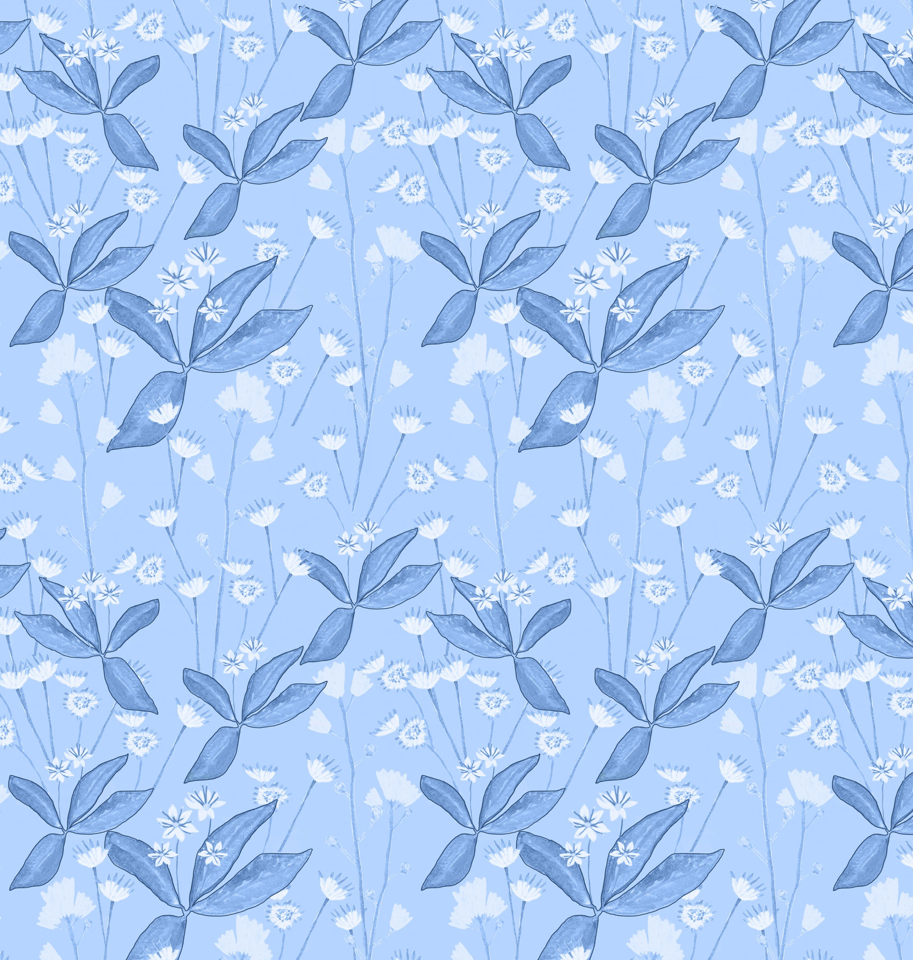 Textiles by SMITH - Lillipad All Blue Linen Fabric