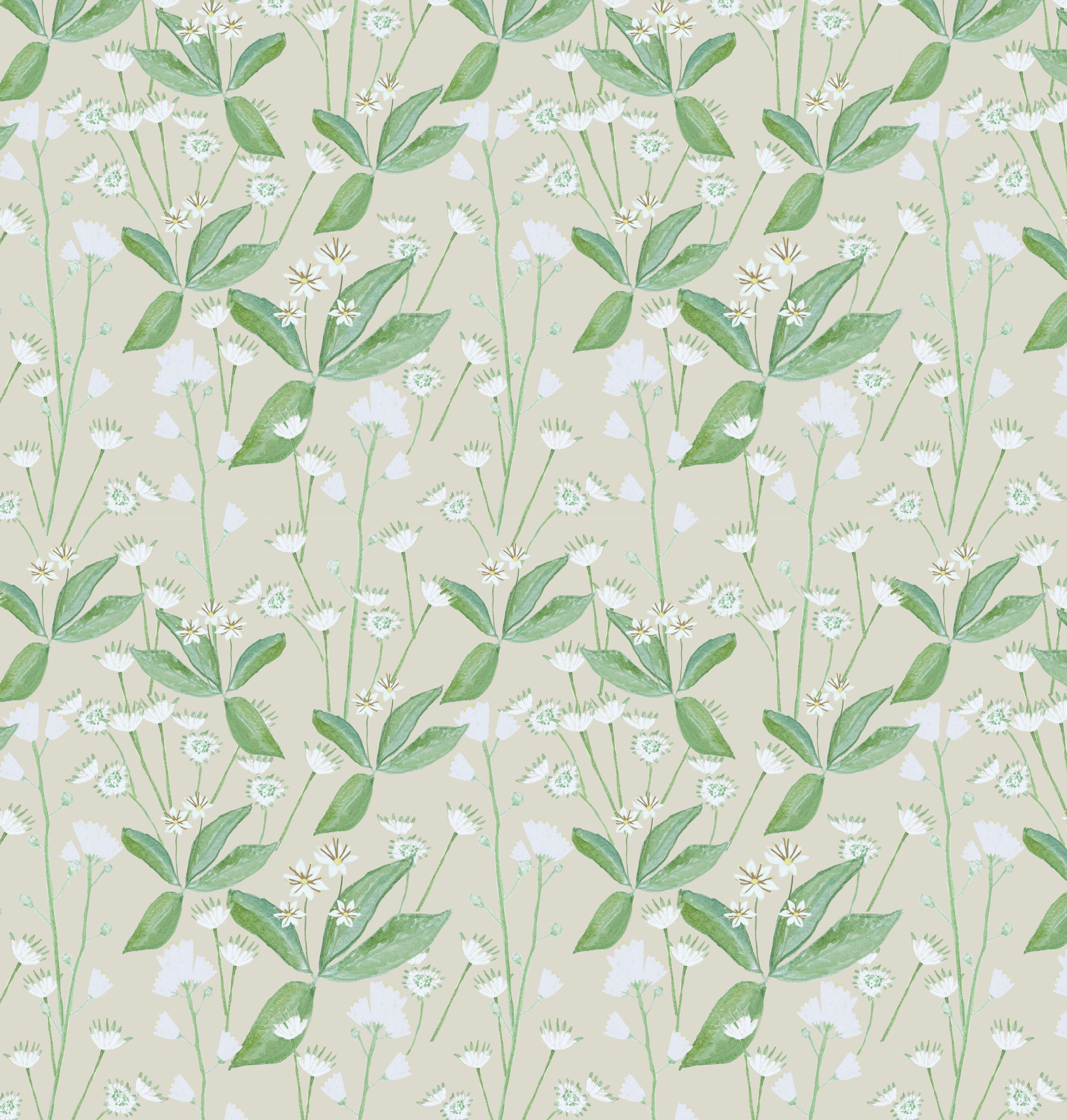 Textiles by SMITH - Lillipad Latte Wallpaper