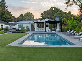 pool house, green room plantings Woodside, CA