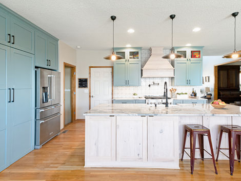 Glass panel full overlay cabinets by Cabinets by Crown, Blue Springs