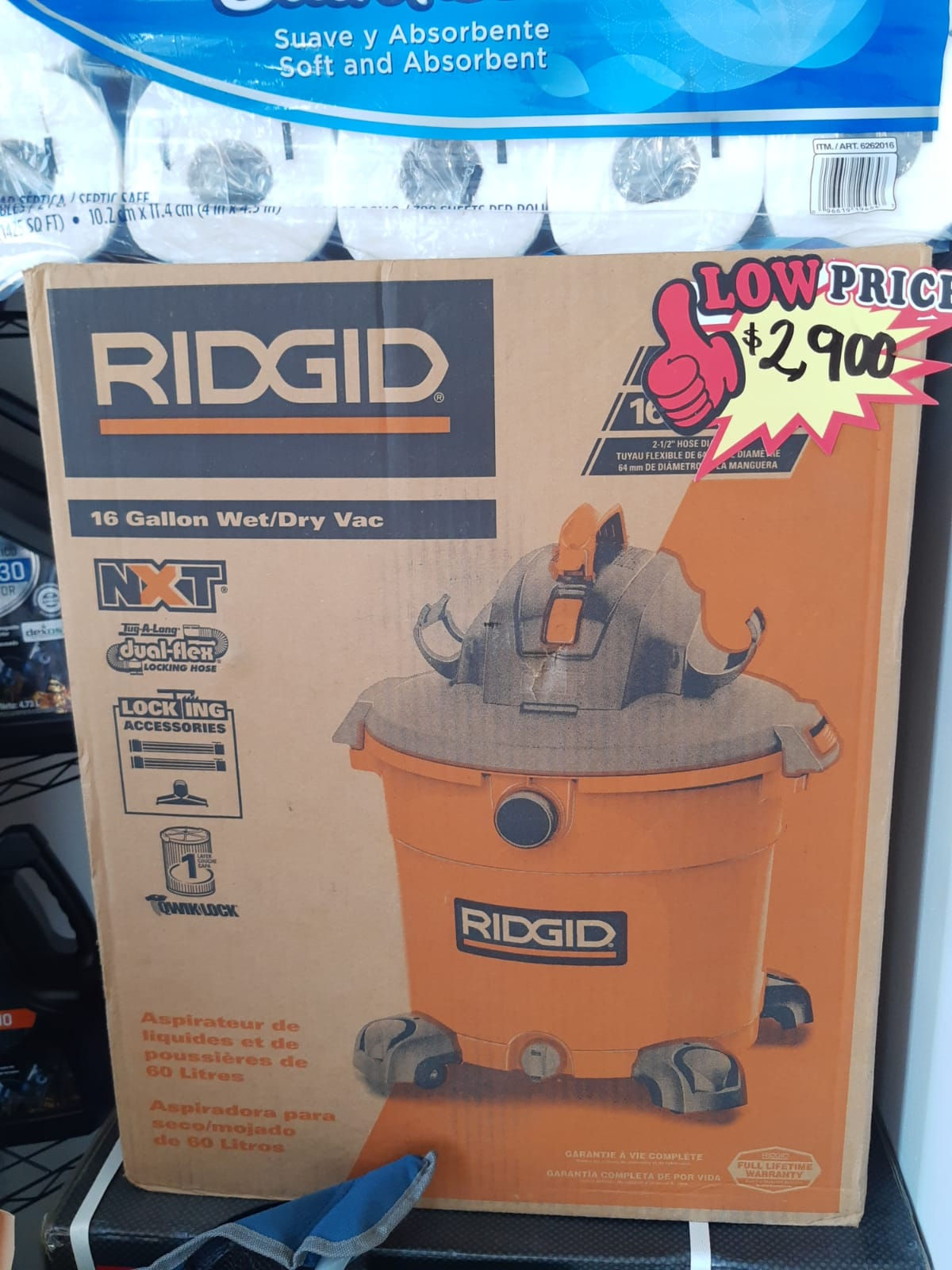 Aspiradora rigid 16 galones