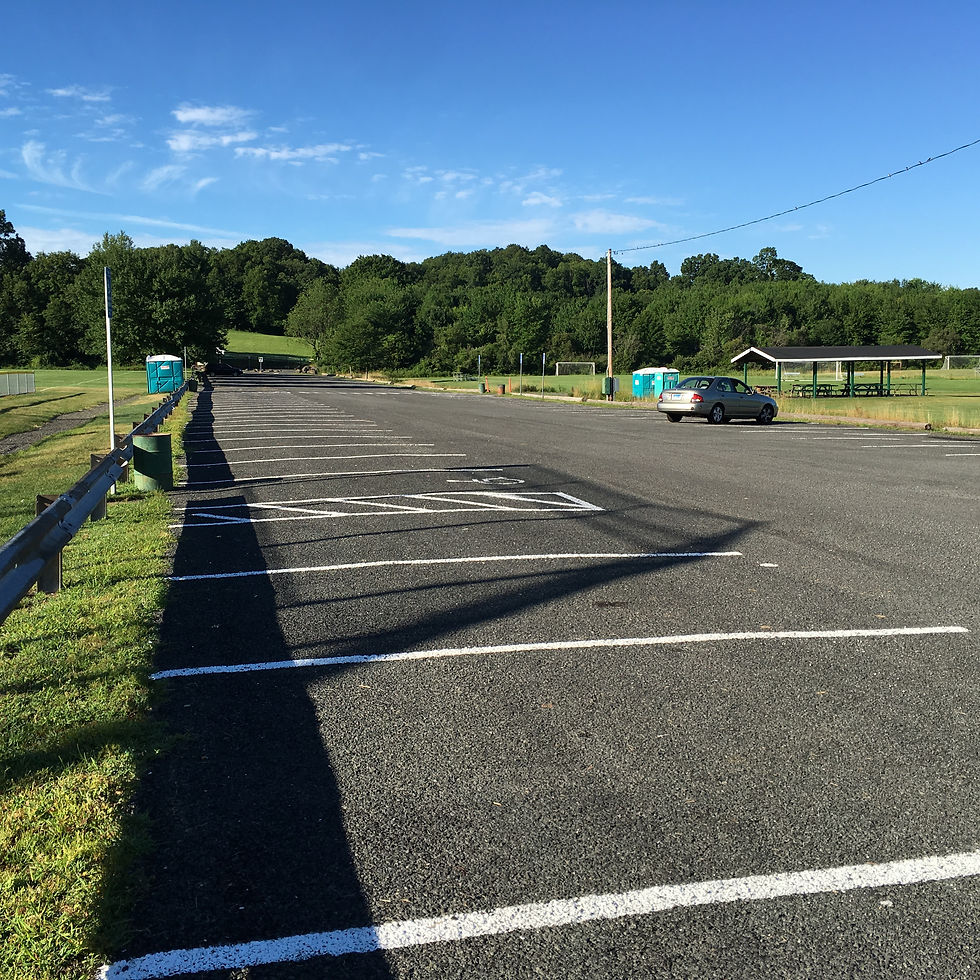 Looking Down the Parking Lot