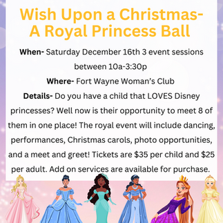 If you have little ones that love Disney princesses this event is perfect for them! Your party princess inc will have eight characters at the ball for your kids to visit.