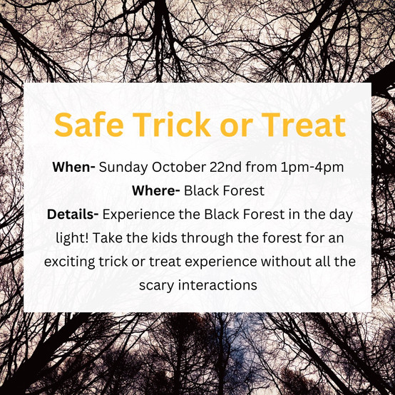 Safe Trick or Treat is the perfect Family-friendly event hosted by the Black Forest. The Black Forest in Fort Wayne will be open for younger children to Trick or Treat. It will be in day like so nothing scary for family. Enjoy the Halloween event with the family this October.