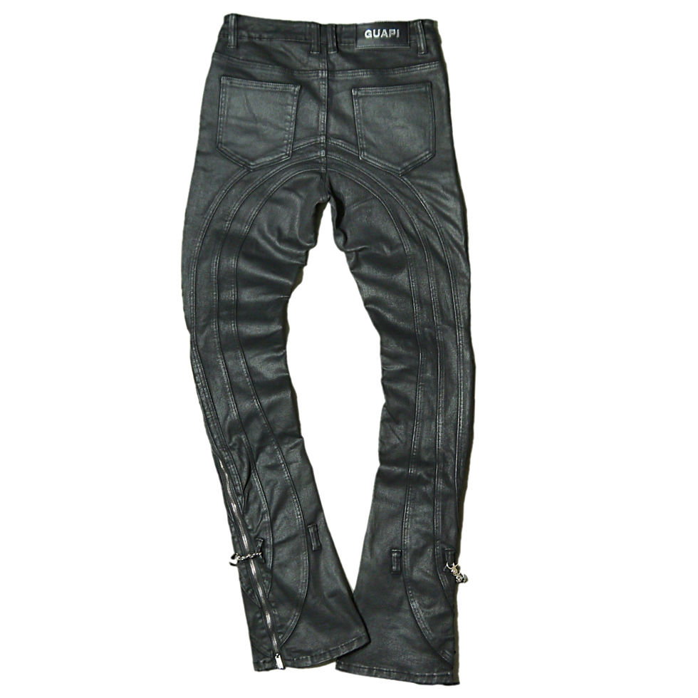 GUAPI OBSIDIAN BLACK WAXED CHAIN DENIM